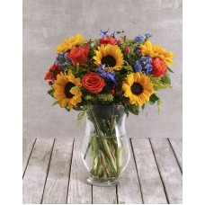 Mixed Sunflower and Rose Vase