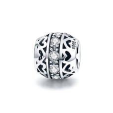 Heart Filigree Round Charm