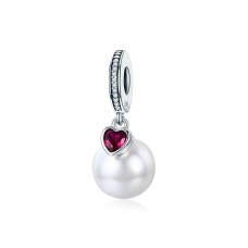 Heart Of Pearl Dangling Charm