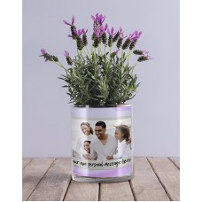Personalised Lavender Message And Photo Vase