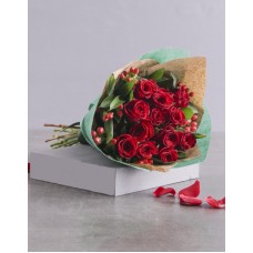 Romantic Red Rose Bouquet (12 Roses)