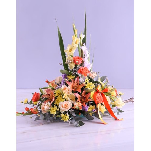 Colourful Gladioli Ikebana Design Arrangement