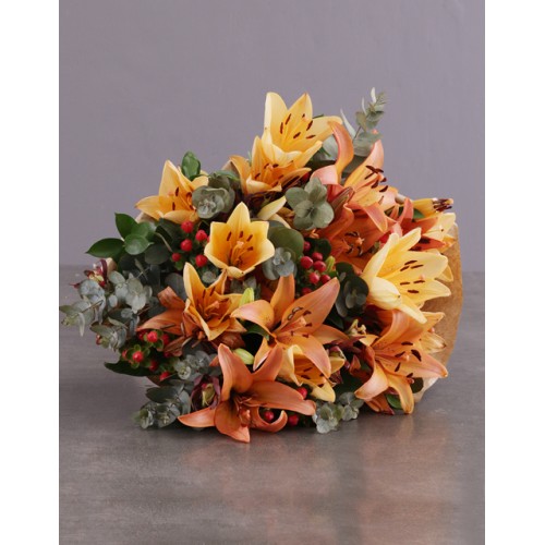 Sunset Orange Lily Bouquet