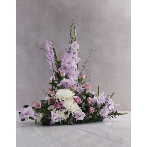 Purple Gladioli High Design Ikebana Arrangement