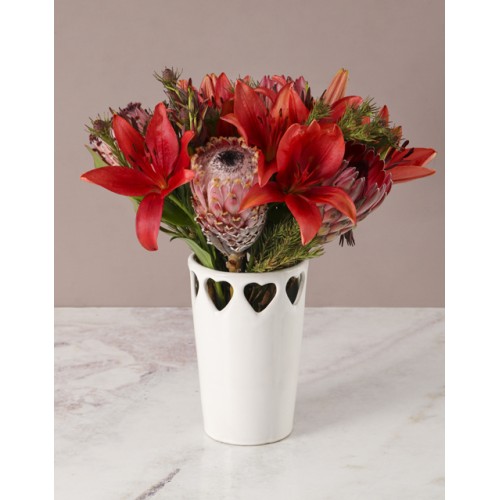 Rich Red Protea Arrangement
