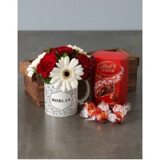 Ruby Rose Mug Arrangement With Chocs