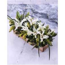 Rustic Lilies In Wooden Crate (Stargazer)
