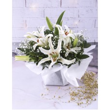 Stunning Open Lilies In Bowl (Stargazer)