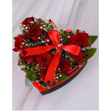 Stunning Heart Red Rose Arrangement