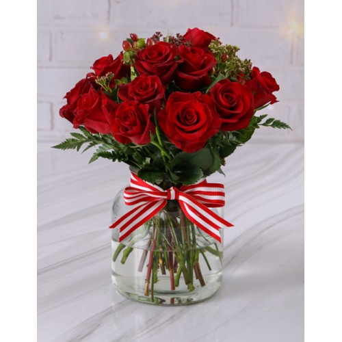 Ravishing And Radiant Red Rose Arrangement