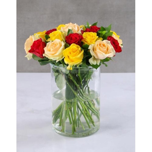 Shades Of Sunlight Mixed Rose Arrangement