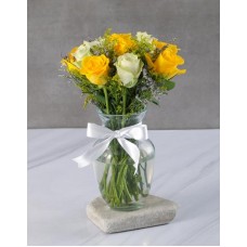 Radiant Rainbow Rose Arrangement