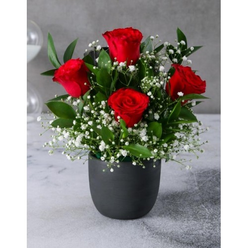 Elegant Rose Ceramic Arrangement