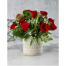 Sensual Grey Pot Rose Arrangement