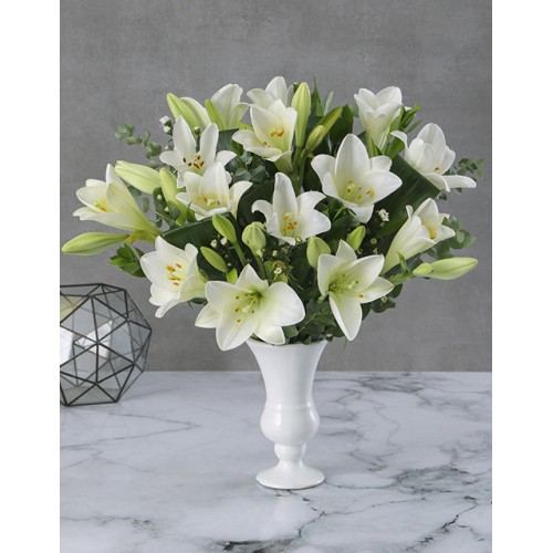 Saint Joseph Lilies In Gloss Urn