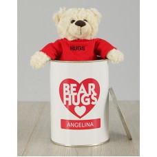Personalised Bear Hugs Teddy Tin