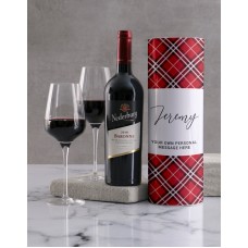 Personalised Classic Tartan Wine Tube (Nederburg)
