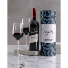 Personalised Feather Blues Wine Tube (Nederburg)