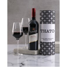 Personalised Modern Black Pattern Wine Tube (Nederburg)