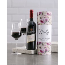 Personalised Peony Wine Tube (Nederburg)