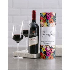 Personalised Playful Floral Wine Tube (Nederburg)