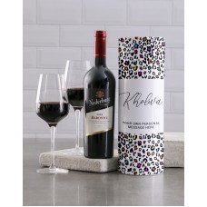 Personalised Colourful Leopard Print Wine Tube (Nederburg)