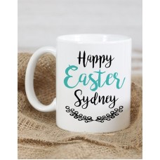 Personalised Cursive Happy Easter Mug (With Chocolate)