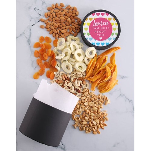 Personalised Nuts About You Fruit And Nuts Hat Box