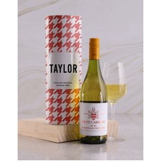 Personalised Pink Houndstooth Wine Tube