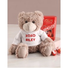 Personalised XOXO Teddy And Lindt Hamper