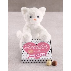 Personalised Purrfect Cat Teddy With Chocs Hamper