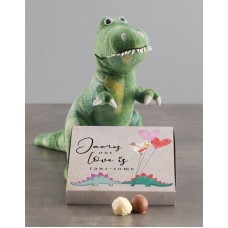 Personalised Dino Teddy Love And Chocolate Tray