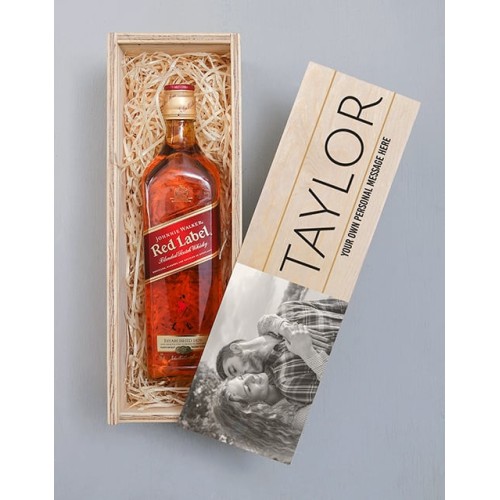 Personalised Photo Johnnie Walker Red Crate (Red)