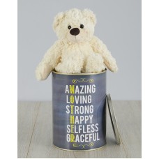 Personalised Mother Teddy Tin (Chocolate)