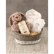 Personalised Blue Bunny Baby Gown (Basket)
