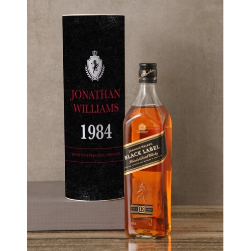 Personalised Johnnie Walker Crest Whisky Tube (Red)
