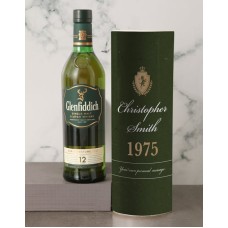 Personalised Glenfiddich Whisky Crest Tube (12 YR)