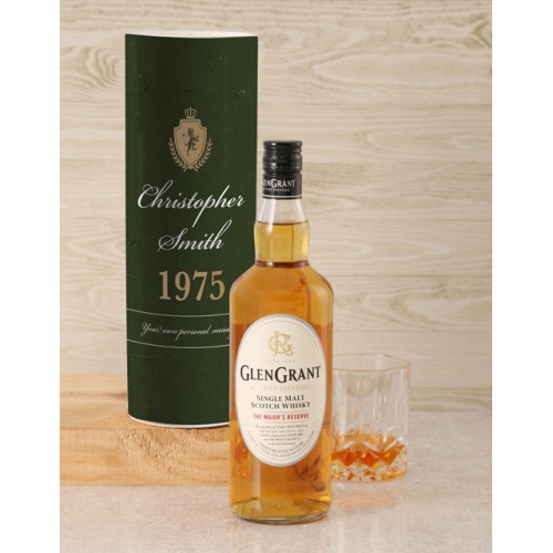 Personalised Glen Grant Whisky Crest Tube