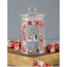 Personalised Fa La La Llama Lindt Candy Jar (STANDARD)