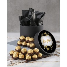 Personalised Elegant Ferrero Rocher Hatbox (35 Fererro)