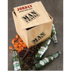 Personalised Drink and Snack Man Crate (BEER)