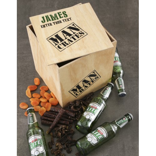 Personalised Snack Time Man Crate (BEER)