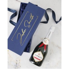 Personalised Blue Gift Box With Champagne (champagne)