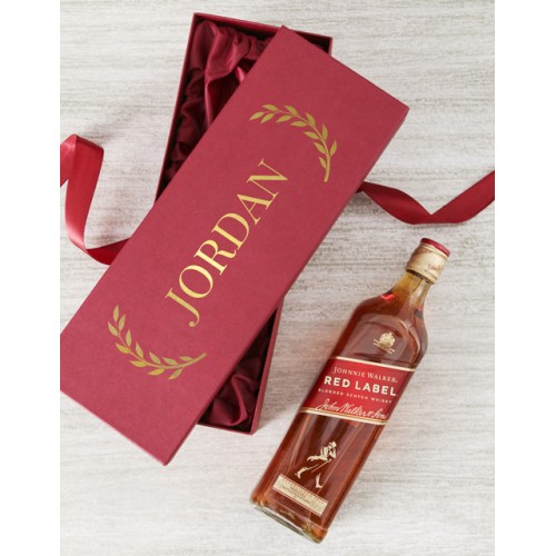 Personalised Name Johnnie Walker Red Gift Box (red)