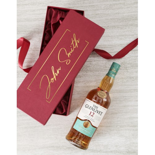 Personalised Name Glenlivet Red Gift Box (12 year)