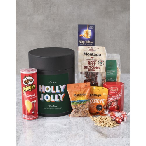 Personalised Holly Jolly Snack Hat Box