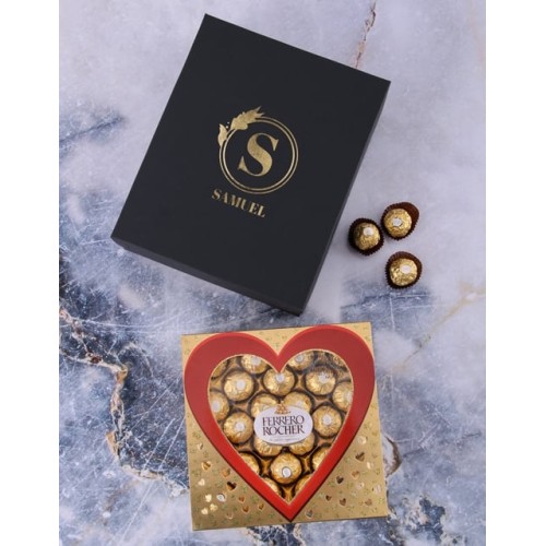 Personalised Ferrero Gold Name Heart Box (STANDARD)