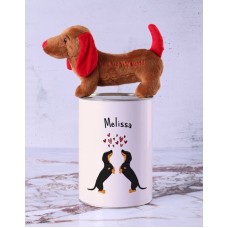 Personalised Dachshund Love Teddy (CHOCOLATE)