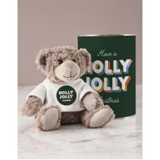 Personalised Holly Jolly T shirt Teddy (CHOCOLATE)