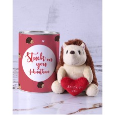 Personalised Loving Hedgehog Teddy (CHOCOLATE)